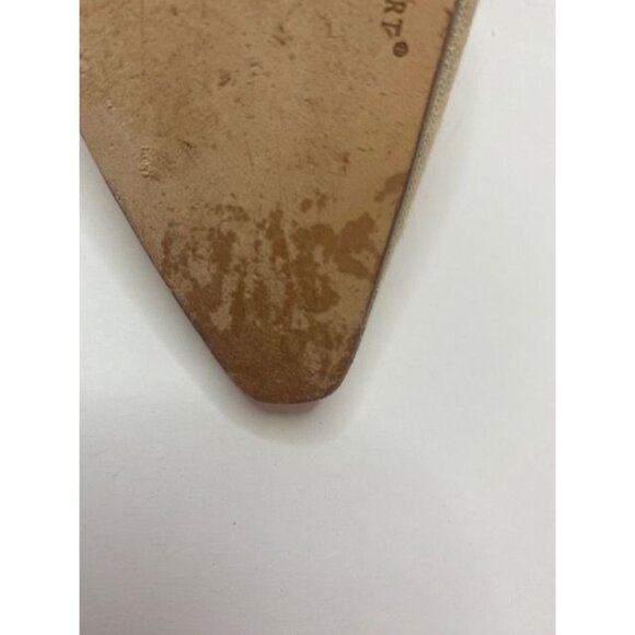 Linen Slingback Heels Larry Stuart Collection 3" heel beige color - Picture 10 of 11